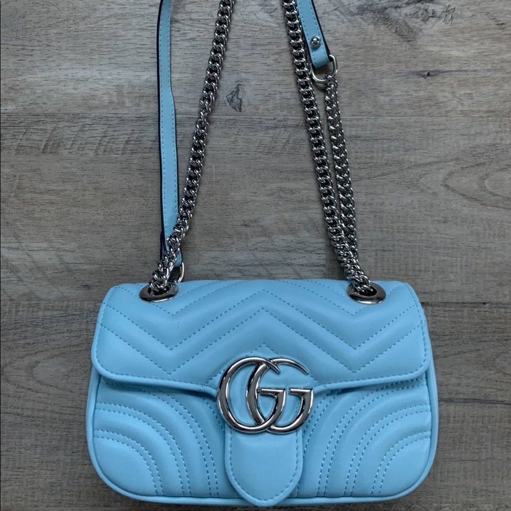 Faux GG Blue Purse